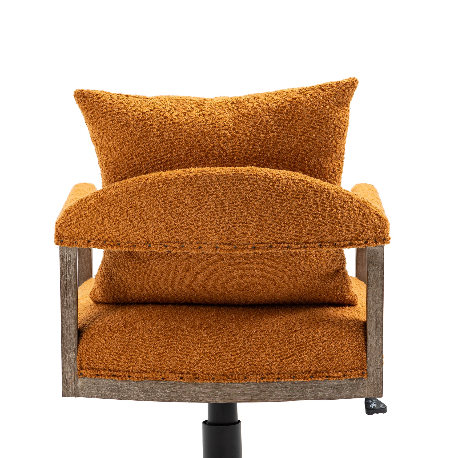 Coolmore Computer Chair Office Chair Adjustable Swivel Chair Fabric Seat Home Study Chair Orange Boucle
