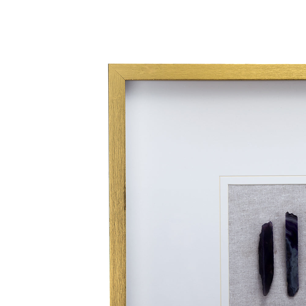 23.5 X 23.5" Grace Purple Agate Shadow Boxes Wall Art, Set Of 2 Multicolor Plastic