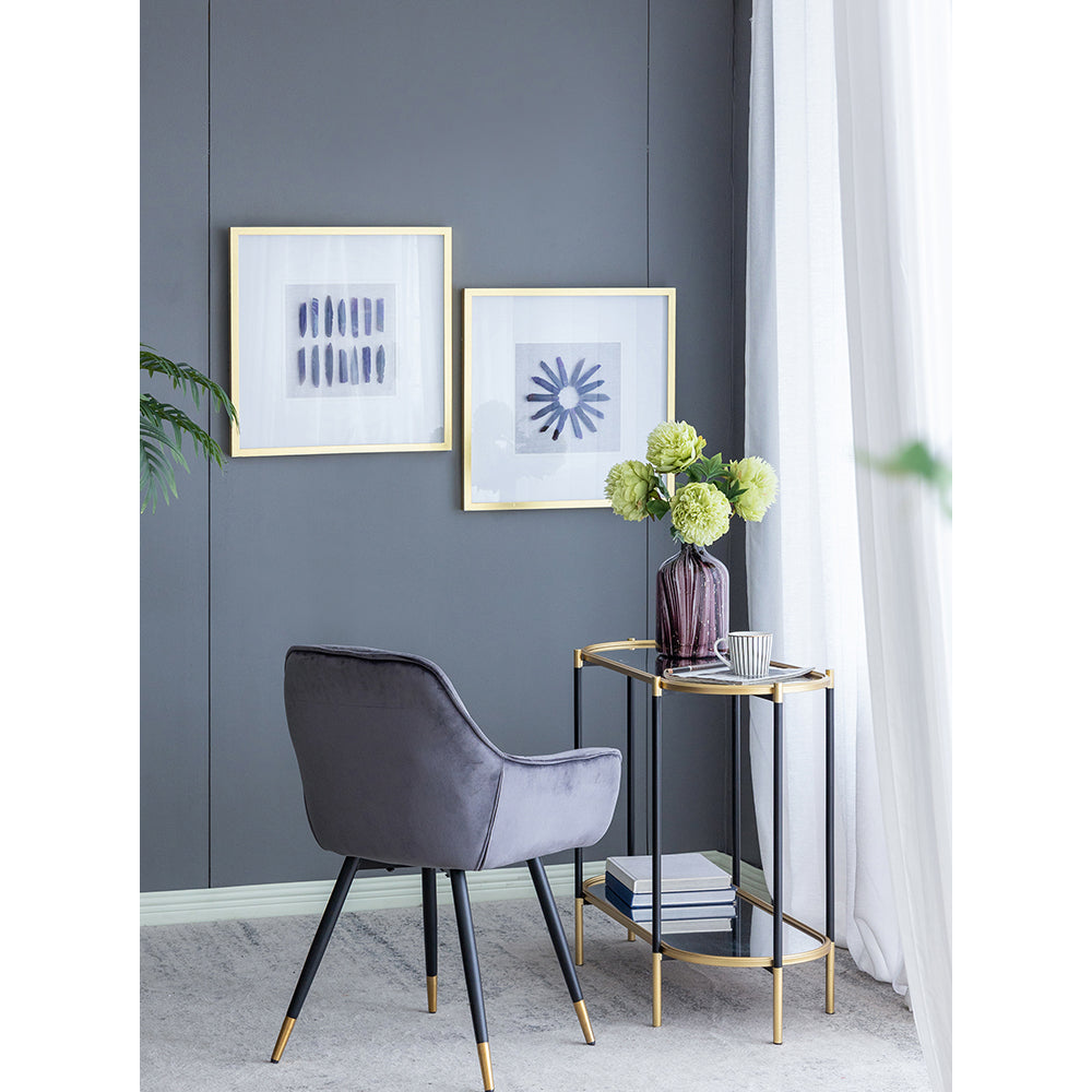 23.5 X 23.5" Grace Purple Agate Shadow Boxes Wall Art, Set Of 2 Multicolor Plastic