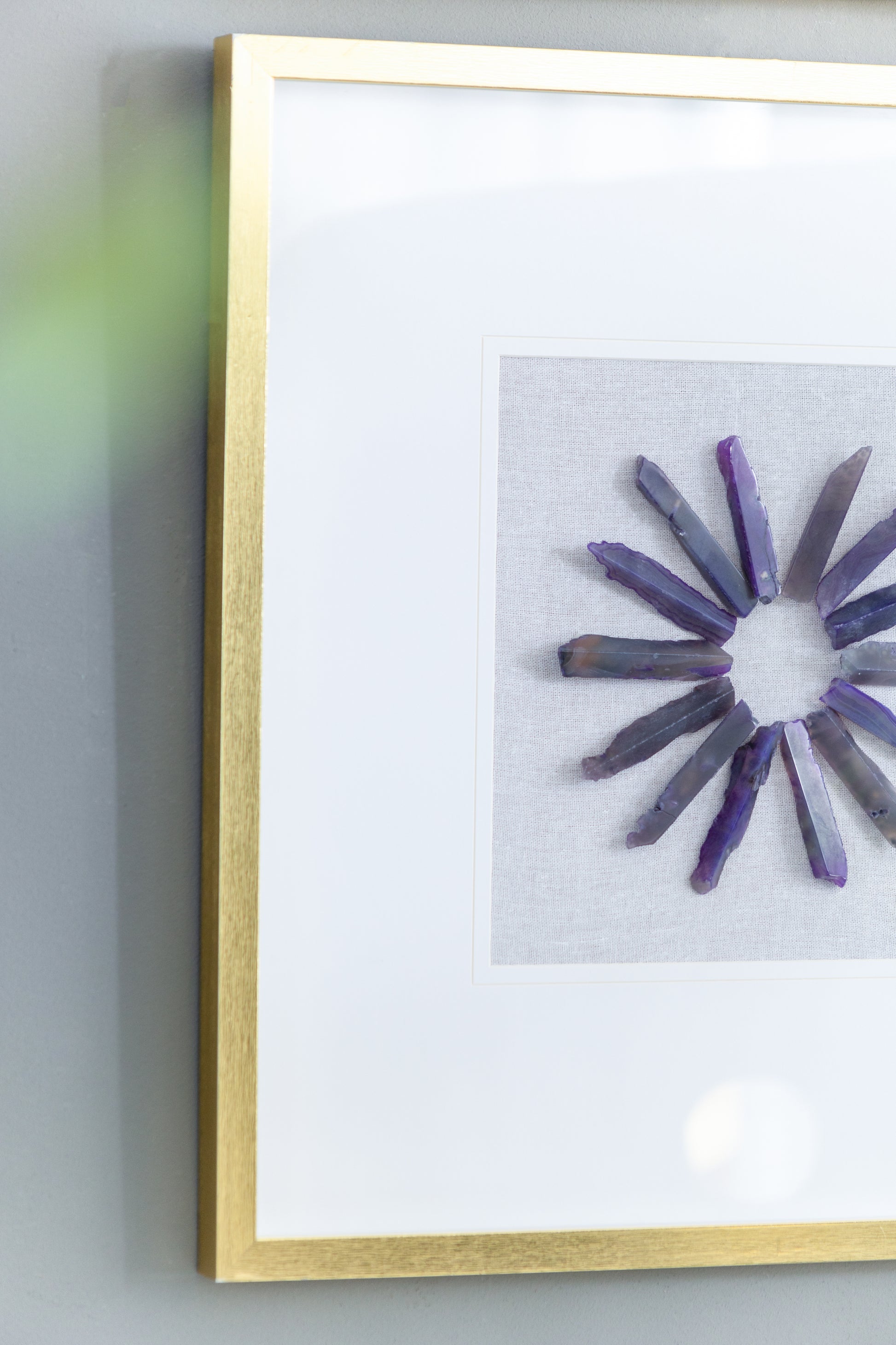 23.5 X 23.5" Grace Purple Agate Shadow Boxes Wall Art, Set Of 2 Multicolor Plastic