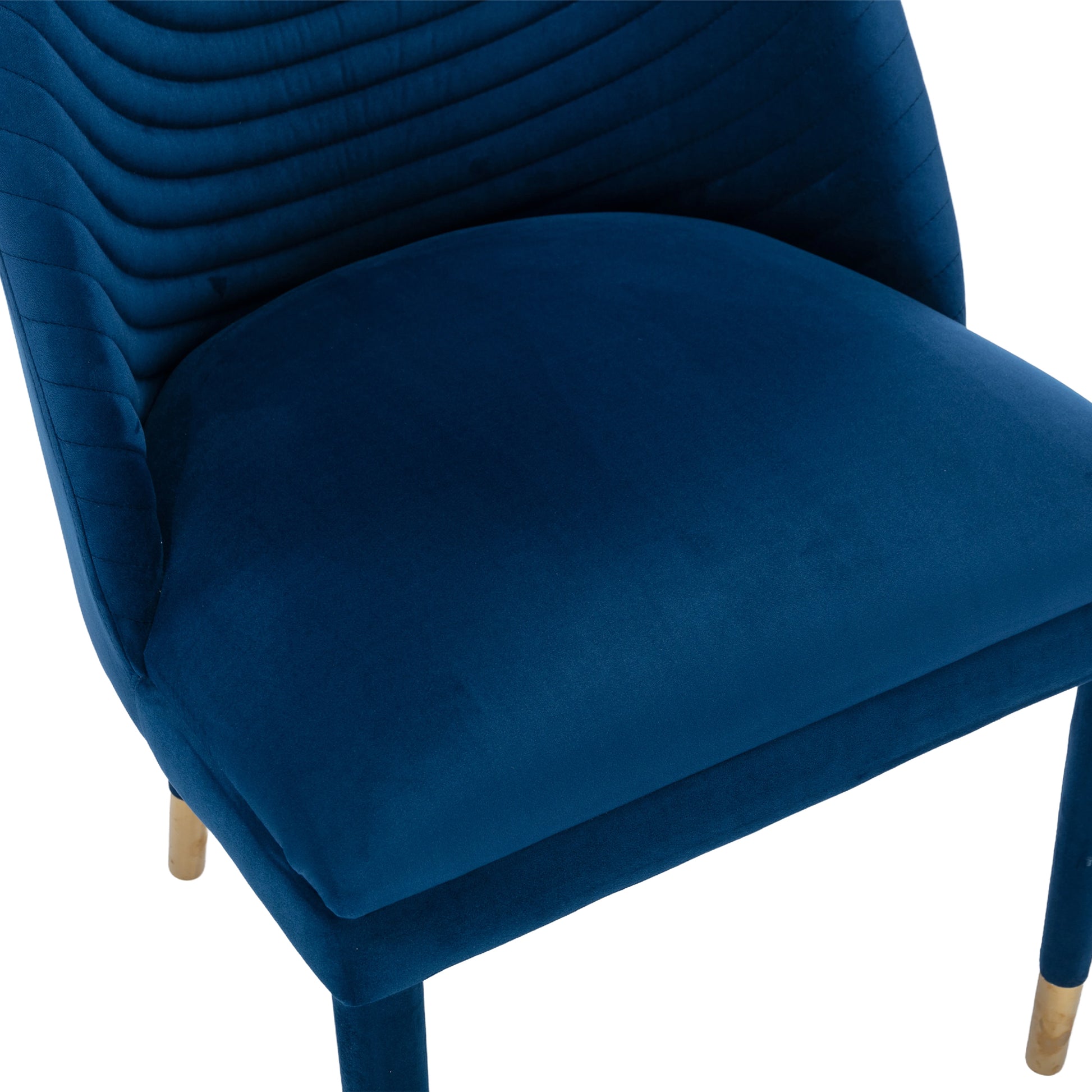 Coolmore Accent Chair ,Leisure Single Chair With Solid Wood Foot,2Pc Set Navy Velvet
