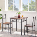 3 Piece Kitchen Dining Room Table Set Retro Brown Chair Antique Brown Brown Dining Room American Design,American Traditional,Antique Metal & Wood Metal & Wood