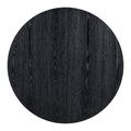 Retro 5 Piece Dining Set Extendable Round Table And 4 Chairs For Kitchen Dining Room Black Oak Black Mdf