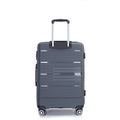 Hardshell Suitcase Double Spinner Wheels Pp Luggage Sets Lightweight Durable Suitcase With Tsa Lock,3 Piece Set 20 24 28 Gray Gray Polypropylene