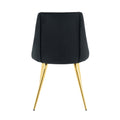 Modern Simple Velvet Dining Black Chair Home Bedroom Stool Back Dressing Chair Student Desk Chair Gold Metal Legs Set Of 4 Metal Black Velvet
