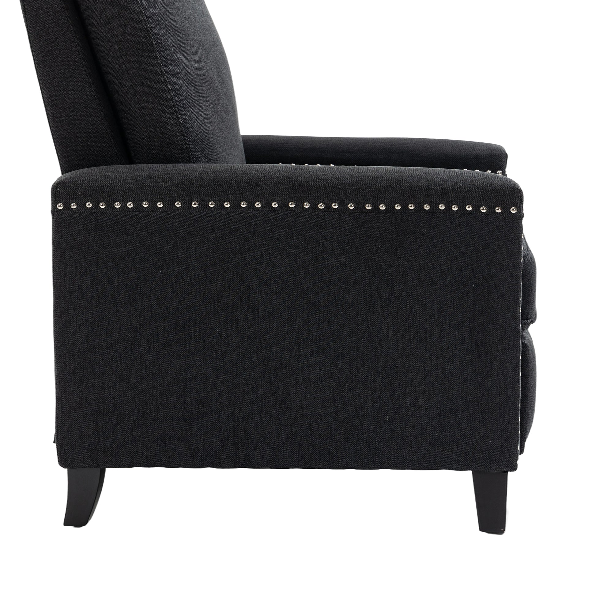 Coolmore Modern Comfortable Upholstered Leisure Chair Recliner Chair For Living Room Black Velvet