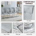 Modern Dining Chairs With Faux Leather Padded Seat Dining Living Room Chairs Upholstered Chair With Metal Legs Design For Living, Bedroom, Dining Room Side Chairs Set Of 8 Light Gray Pu C 001 Light