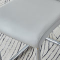 Modern Dining Chairs With Faux Leather Padded Seat Dining Living Room Chairs Upholstered Chair With Metal Legs Design For Living, Bedroom, Dining Room Side Chairs Set Of 8 Light Gray Pu C 001 Light