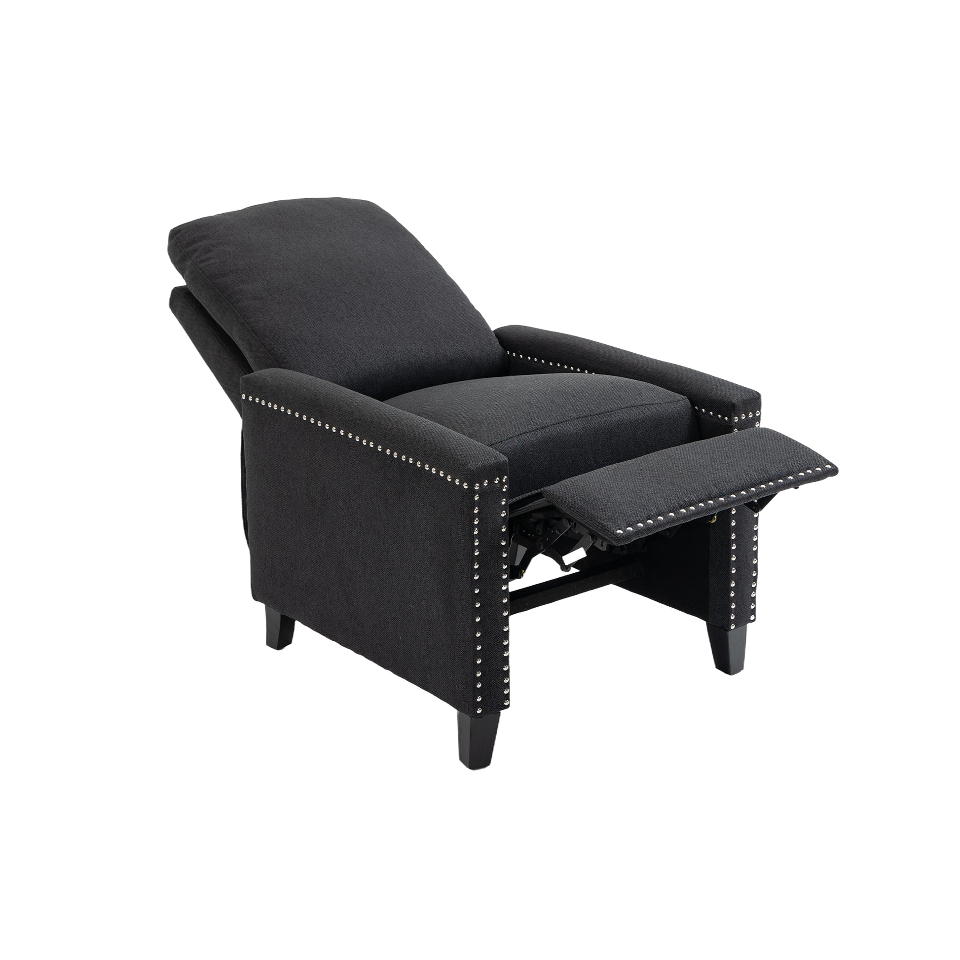 Coolmore Modern Comfortable Upholstered Leisure Chair Recliner Chair For Living Room Black Velvet