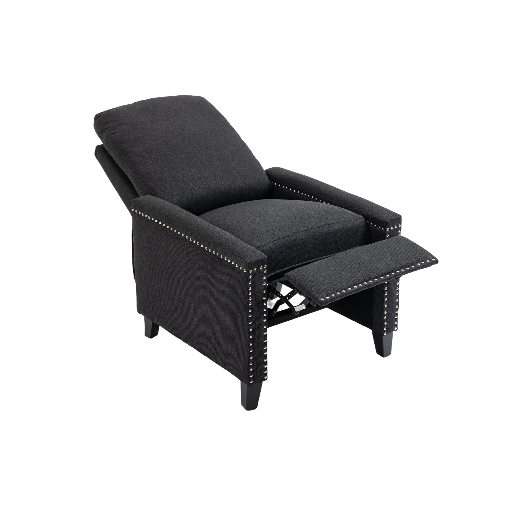 Coolmore Modern Comfortable Upholstered Leisure Chair Recliner Chair For Living Room Black Velvet