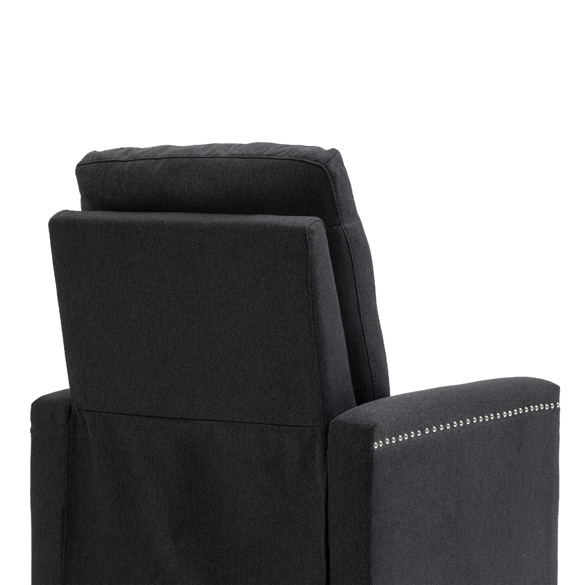 Coolmore Modern Comfortable Upholstered Leisure Chair Recliner Chair For Living Room Black Velvet