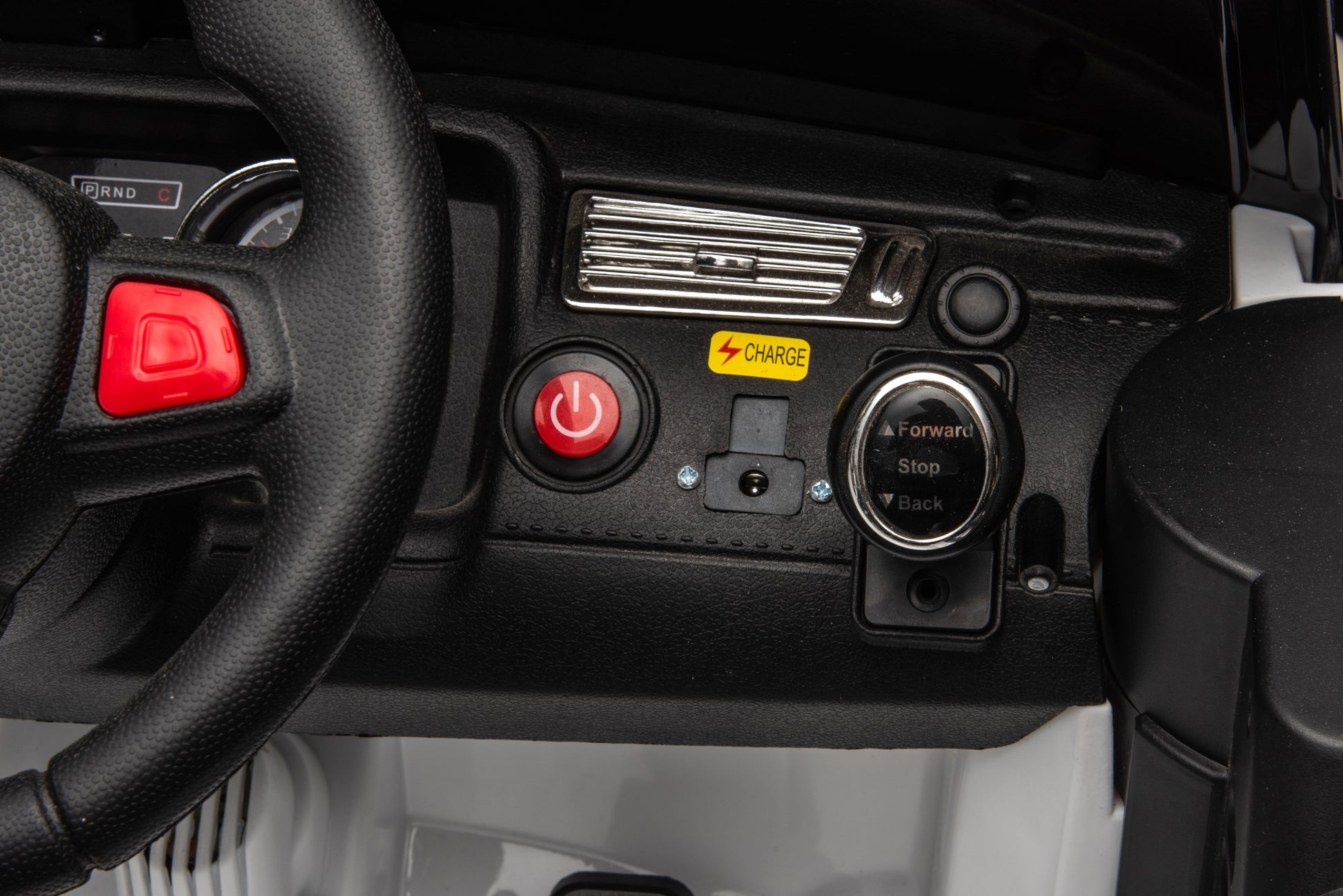 12V7A 30W*2 Four Wheel Drive Leather Seat One Button Start,Forward And Backward, High And Low Speed, Music, Front Light, Power Display, Two Doors Can Open, 2.4G R C, Seat Belt Four Wheel Absorber White Black 100 149 Lbs 5 To 8 Years Iron Plastic Outdoor