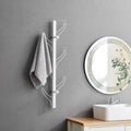 Vertical Eight Hook Coat Rack Wall Mount White White Particle Board