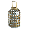 Decorative Lantern With Handle, Wooden Lantern For Indoor Outdoor, Home Garden Wedding Silver Iron