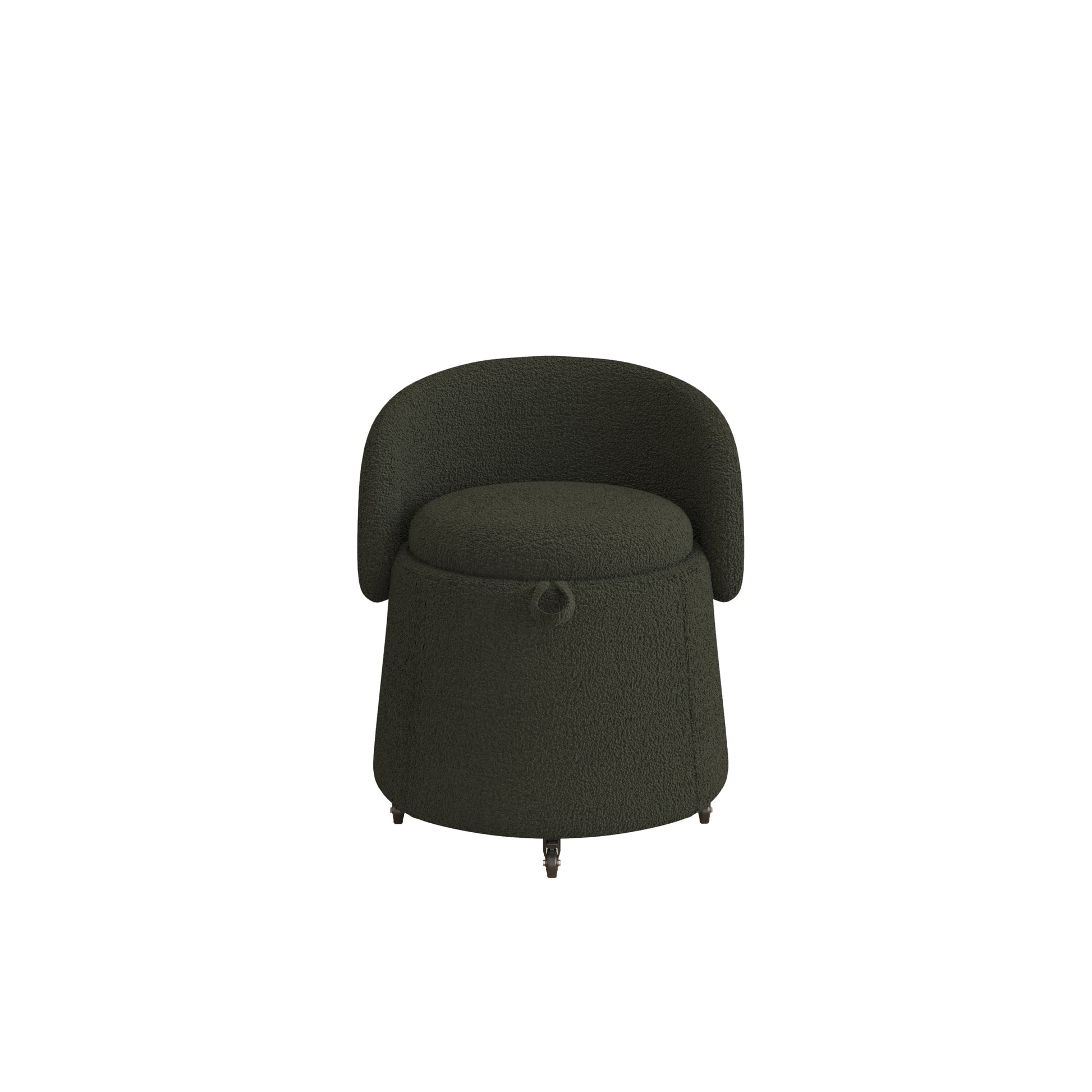 Multi Functional Stool Can Be Moved For Storage,Teddy Fleece Bedroom And Living Room Green Polyester Blend
