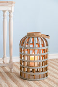 Decorative Lantern With Handle, Wooden Lantern For Indoor Outdoor, Home Garden Wedding Silver Iron