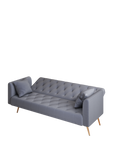 71 Inch Convertibleseat Sofa, American Vintage Grey Velvet Material, Suitable For Small Living Room, Bedroom, Office Gray Velvet 2 Seat