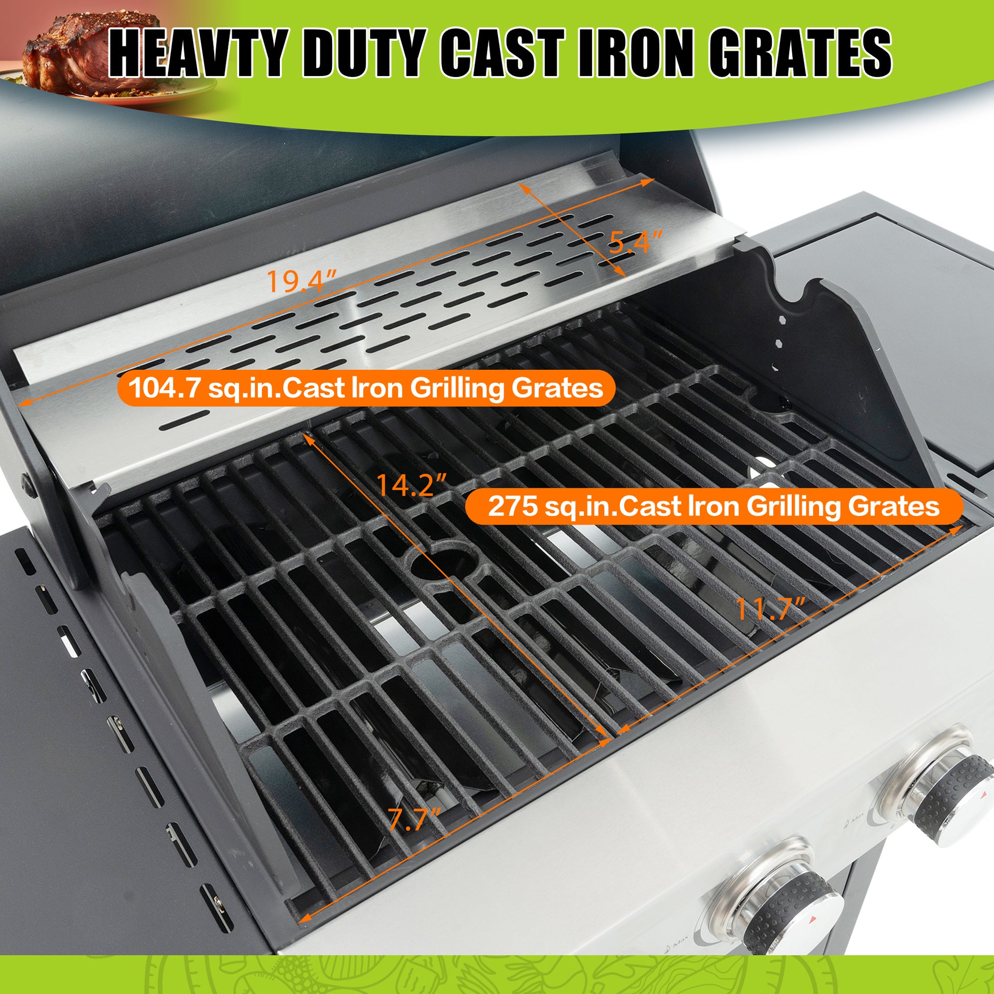 Propane Grill 3 Burner Barbecue Grill Stainless Steel Gas Grill With Side Burner, 37,000 Btu Outdoor Cooking, Patio, Garden Barbecue Grill, Black And Silver Silver Stainless Steel