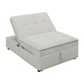 4 In 1 Sofa Bed, Chair Bed, Multi Function Folding Ottoman Bed With Storage Pocket And Usb Port For Small Room Apartment,Living Room,Bedroom,Hallway,White White Primary Living Space Linen