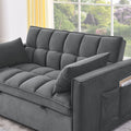 Sleeper Sofa, Convertible Sofa, Recliner, Bed, 3 In 1, 3 Position Adjustable Backrest, 2 Seater Sectional, Two Side Pockets, 2 Pillows For Living Room, Apartment, Etc., Velvet Beige 54
