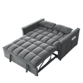 Sleeper Sofa, Convertible Sofa, Recliner, Bed, 3 In 1, 3 Position Adjustable Backrest, 2 Seater Sectional, Two Side Pockets, 2 Pillows For Living Room, Apartment, Etc., Velvet Beige 54