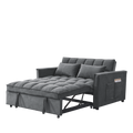 Sleeper Sofa, Convertible Sofa, Recliner, Bed, 3 In 1, 3 Position Adjustable Backrest, 2 Seater Sectional, Two Side Pockets, 2 Pillows For Living Room, Apartment, Etc., Velvet Beige 54