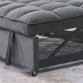 Sleeper Sofa, Convertible Sofa, Recliner, Bed, 3 In 1, 3 Position Adjustable Backrest, 2 Seater Sectional, Two Side Pockets, 2 Pillows For Living Room, Apartment, Etc., Velvet Beige 54