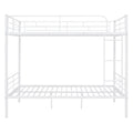 Full Over Full Metal Bunk Bed, White White Iron
