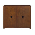 Walnut Colored Sideboard, Buffet Cabinet With 2 Outlet Holes, Storage Cabinet For Entryway, Hallway, Living Room, Kitchen, Dining Room, Bedroom, 39