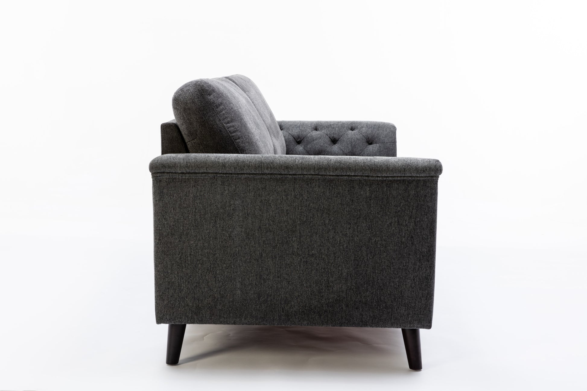 Stanton 80" Dark Gray Linen Sofa With Tufted Arms Dark Gray Linen