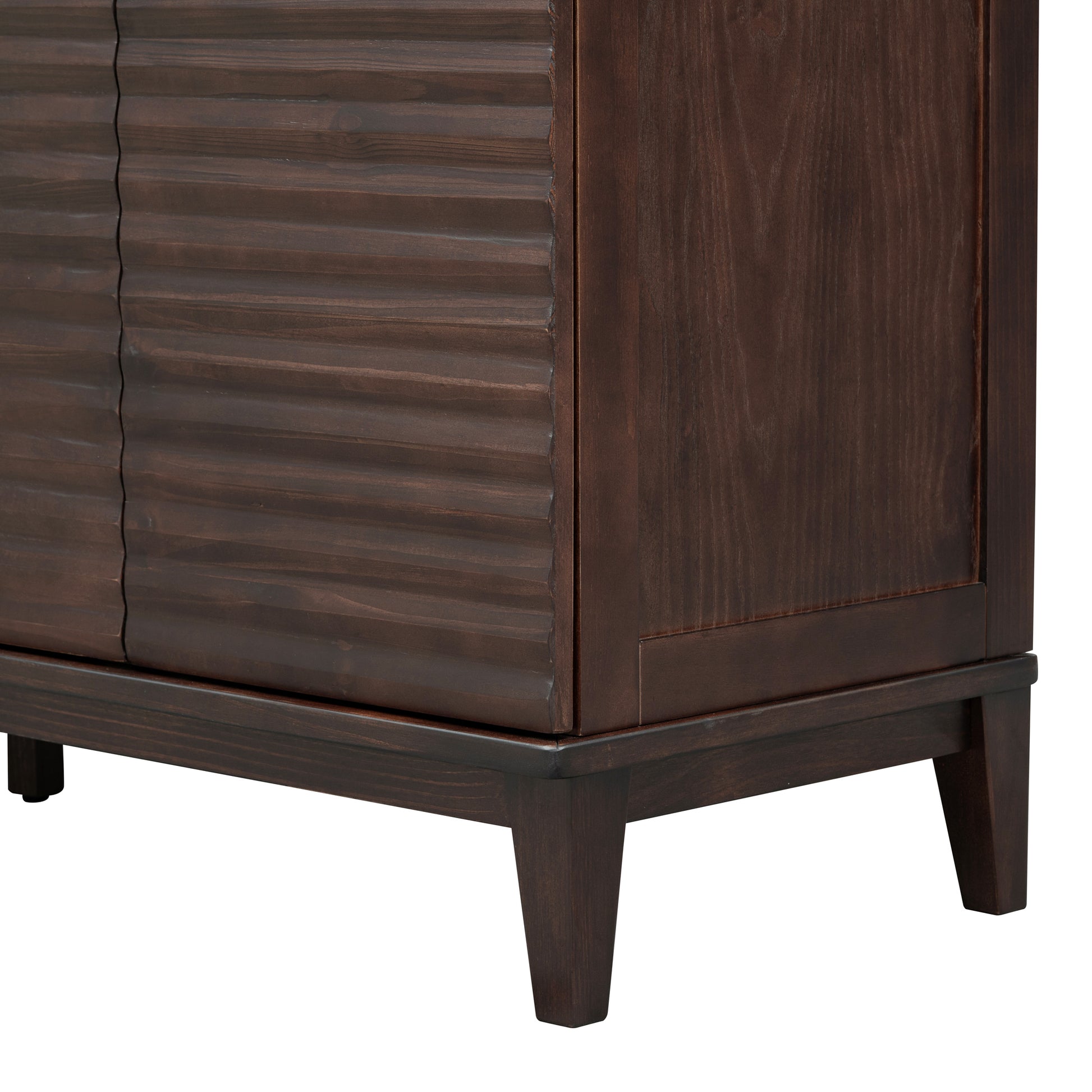 Sideboard With 4 Door Large Storage Buffet With Adjustable Shelves And Metal Handles For Kitchen, Living Room, Dining Room Espresso Espresso Mdf