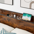 Bed Frame With Charging Station Full Size, Rustic Brown, 83.1'' L X 56.1'' W X 39'' H Full Rustic Brown Particle Board