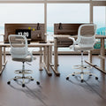 Sweetcrispy Drafting Tall Office Chair Ergonomic High Desk Chair With Flip Up Armrests Gray Nylon Mesh