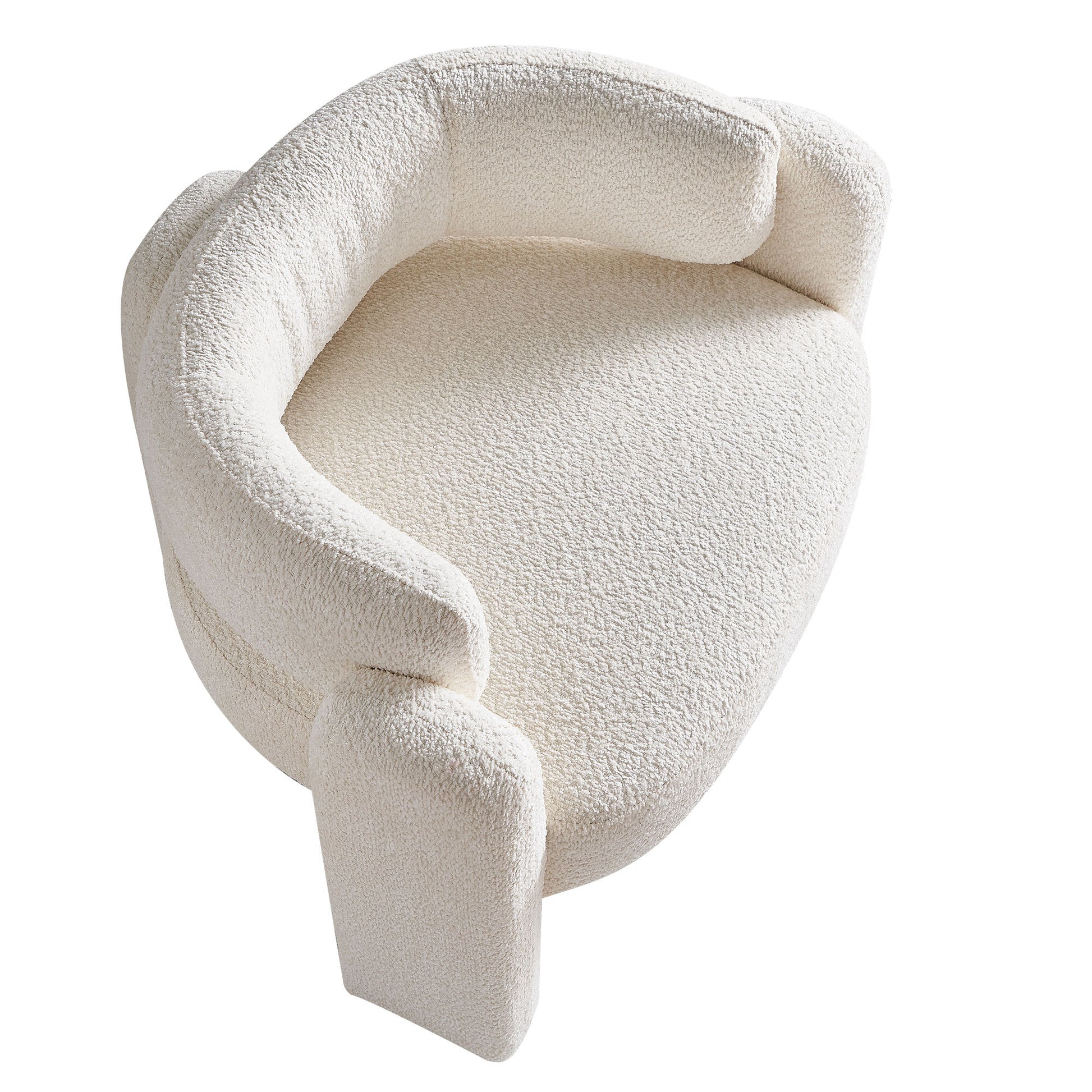 34.65" Wide Boucle Upholstery Accent Chair Beige Beige Primary Living Space Modern Foam Boucle