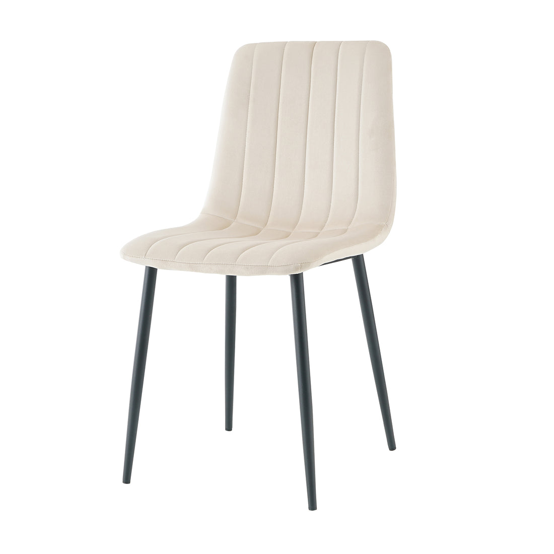 Indoor Velvet Dining Chair, Modern Dining Kitchen Chair With Cushion Seat Back Black Coated Metal Legs Upholstered Side Chair For Home Kitchen Restaurant And Living Room Set Of 4 Cream Color Metal