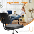 Sweetcrispy Pu Leather Low Back Task Chair Small Home Office Chair With Wheels Black Abs Rubber Steel Q235