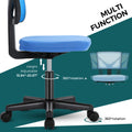 Sweetcrispy Armless Desk Chair Small Home Office Chair With Lumbar Support Blue Nylon Mesh