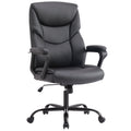 Sweetcrispy Home Office Chair Ergonomic Pu Leather Desk Chair With Armrests Black Pu Leather