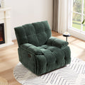 Ergonomic Glider 360 Degree Swivel Chair, Overstuffed Manual Rocking Recliner For Living Room Green Dark Green Polyester 1 Seat