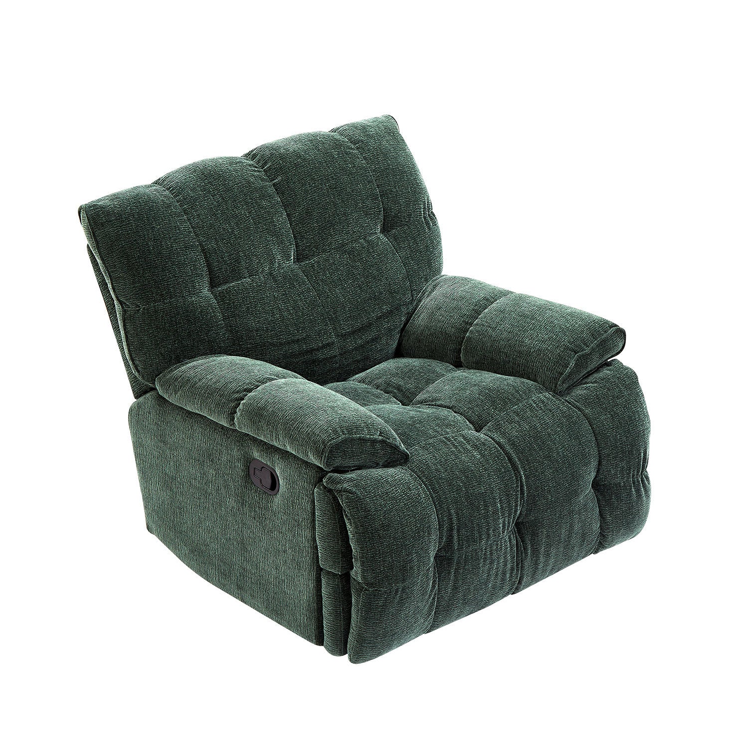 Ergonomic Glider 360 Degree Swivel Chair, Overstuffed Manual Rocking Recliner For Living Room Green Dark Green Polyester 1 Seat