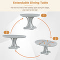 Retro 5 Piece Dining Set Extendable Round Table And 4 Chairs For Kitchen Dining Room Antique Gray Oak Antique Gray Mdf