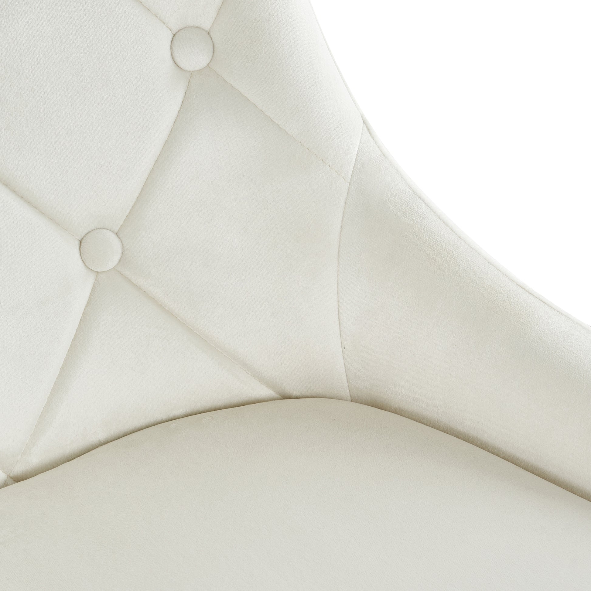 Modern Velvet Fabric With Chrome Legs Living Room Furniture Dining Chair, Soft And Comfortable, Lift Adjustment, Free Movement Convenient, Space Saving. Set Of 1 Beige Foam Metal