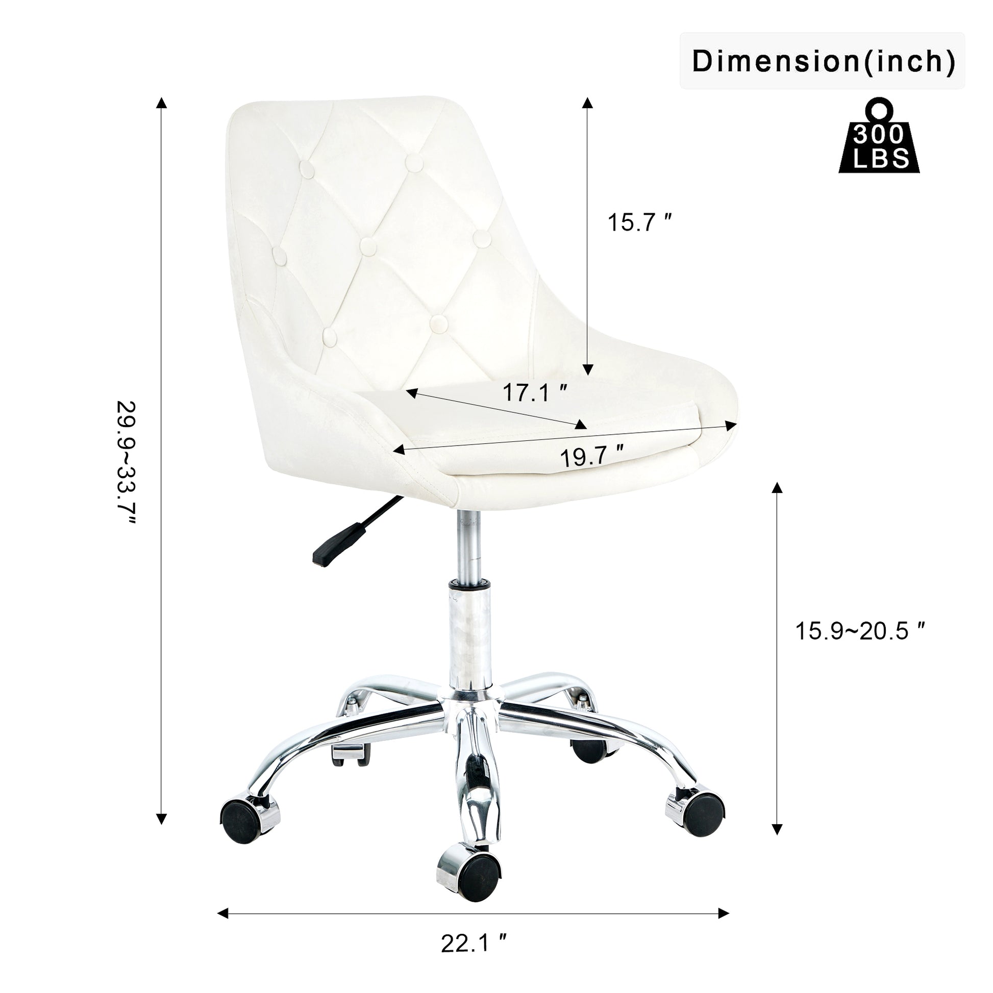 Modern Velvet Fabric With Chrome Legs Living Room Furniture Dining Chair, Soft And Comfortable, Lift Adjustment, Free Movement Convenient, Space Saving. Set Of 1 Beige Foam Metal