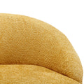 360 Degree Swivel Cuddle Barrel Accent Chairs, Round Armchairs With Wide Upholstered, Fluffy Fabric Chair For Living Room, Bedroom, Office, Waiting Rooms Yellow Foam Boucle