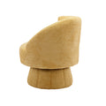 360 Degree Swivel Cuddle Barrel Accent Chairs, Round Armchairs With Wide Upholstered, Fluffy Fabric Chair For Living Room, Bedroom, Office, Waiting Rooms Yellow Foam Boucle