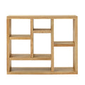 Open Wooden Open Shelf Bookcase, Freestanding Display Storage Cabinet With 7 Cube Storage Spaces, Floor Standing Bookshelf, Entryway, Living Room Storage Cabinet Natural Wood Mdf