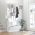 Combination Model Gate Cabinet With Shoe Cabinet Hang Shelf Mirror Standard 1 2 Drawers Matte White Primary Living Space Drawers Included Modern Melamine