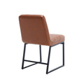 Upholstered Leather Dining Chairs Set Of 2 With Metal Legs, Mid Century Modern Leisure Chairs For Kitchen Living Room Dining Room Bistro Coffee Shop,Brown Brown Dining Room Foam Dry Clean Modern Dining Chairs Foam Pu Leather