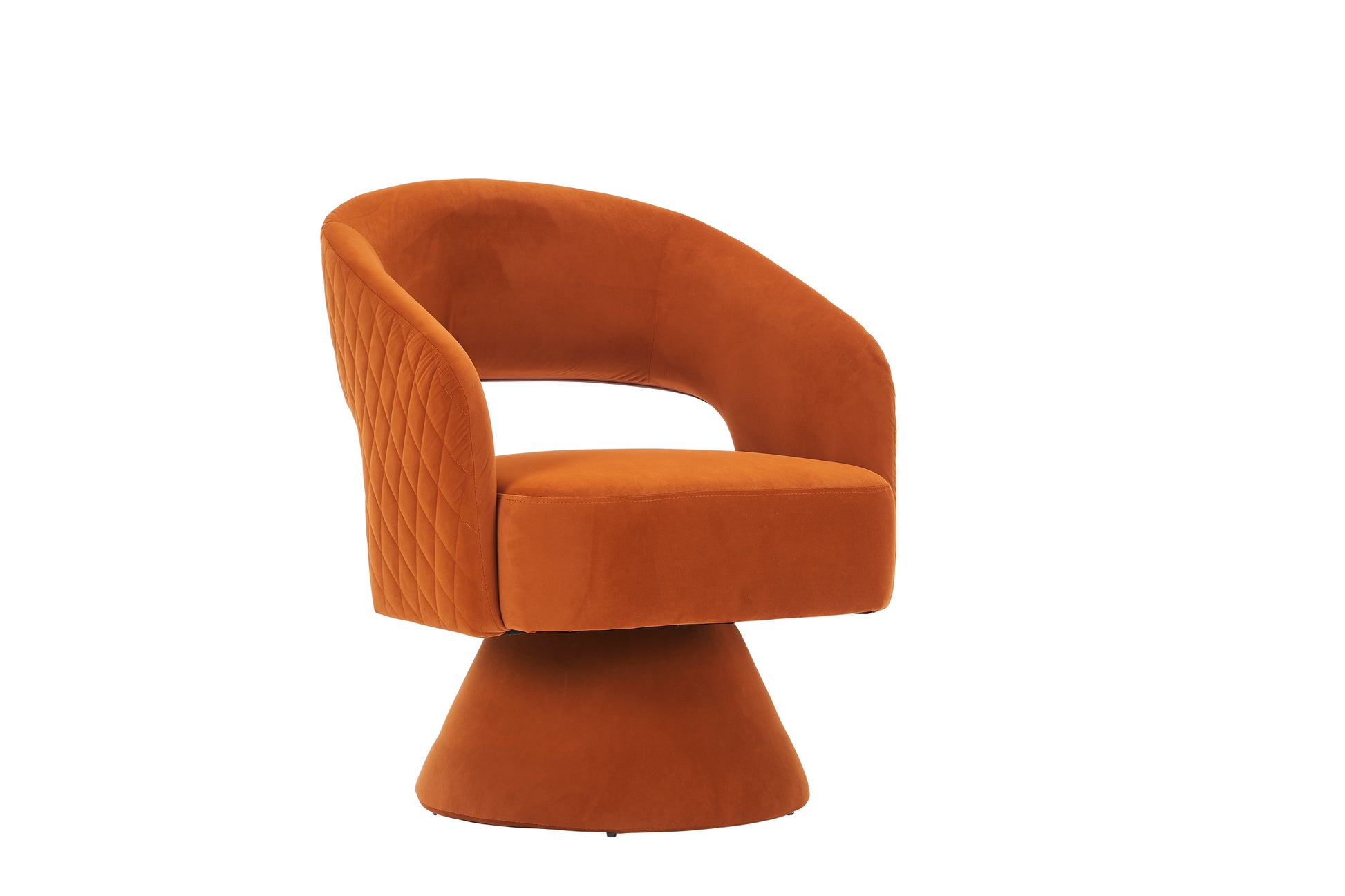 Swivel Accent Chair Armchair, Round Barrel Chair In Fabric For Living Room Bedroom,Orange Velvet Orange Velvet