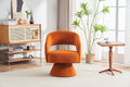 Swivel Accent Chair Armchair, Round Barrel Chair In Fabric For Living Room Bedroom,Orange Velvet Orange Velvet
